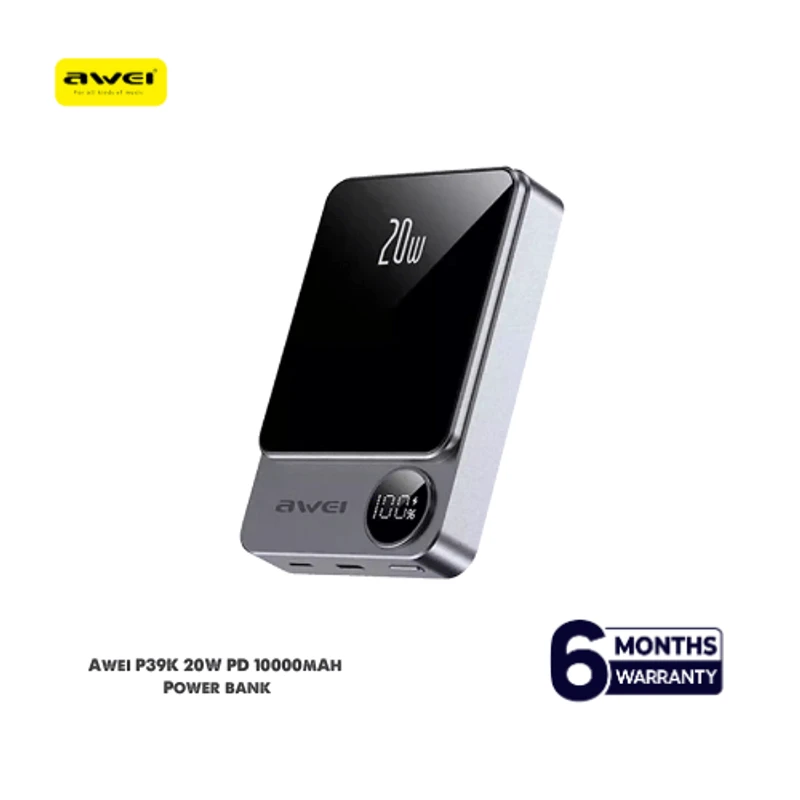 Awei P39K 20W PD 10000mAh Wireless Power Bank