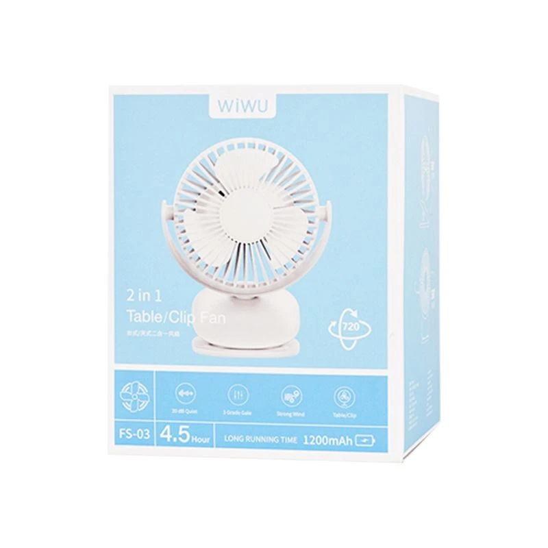WiWU FS03 2 in 1 Table / Clip Fan 360 Degree Rotation