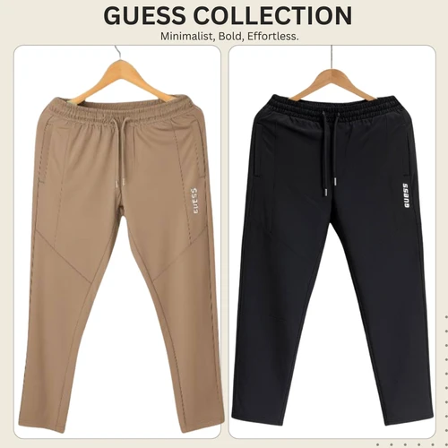 2pcs Khaki & Black China Guess Semi Narrow Premium Trouser For Men