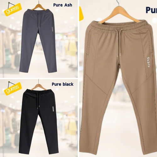 3pcs Ash, Black & Khaki China Guess Semi Narrow Premium Trouser For Men