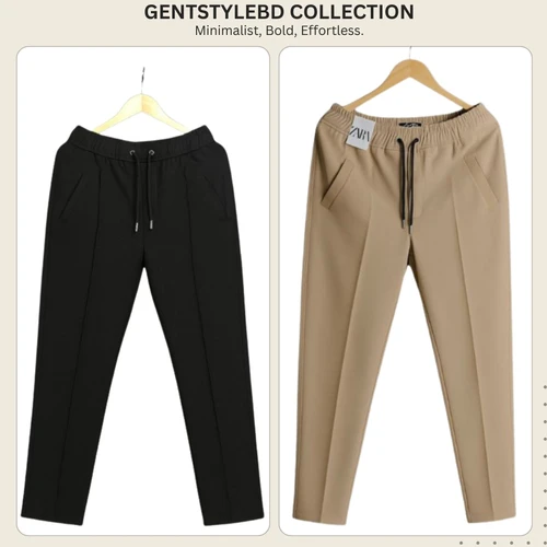 2 Pies Premium Formal Black & khaki Trouser For man