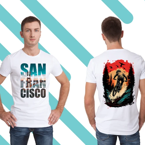 Front & Back Custom San Francisco Mountain Bike T-Shirt