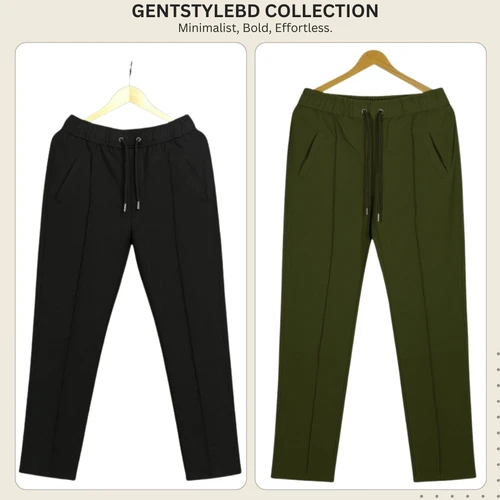 2 Pies Premium Formal Black & Olive Trouser For man