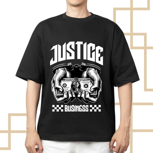 Justice Business Handcuffs Money T-Shirt - Bold Graphic Tee