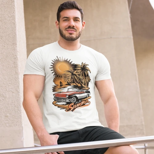 Hello Summer Car & Beach T-Shirt - Vacation Tee