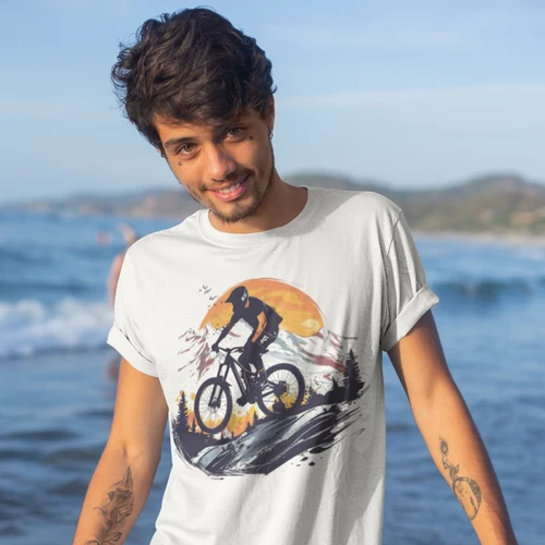 Mountain Biking Sunset T-Shirt - Adventure Tee