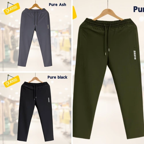 3pcs Ash, Black & Olive China Guess Semi Narrow Premium Trouser For Men