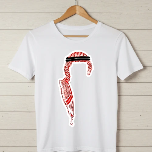 Red Keffiyeh T-Shirt - Jordanian Scarf Design