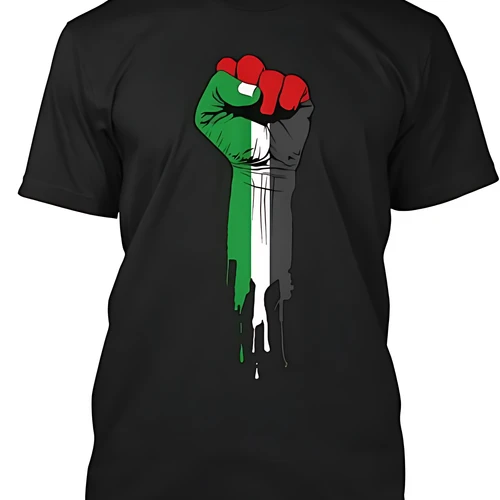 Palestine Flag Fist T-Shirt - Solidarity and Resistance