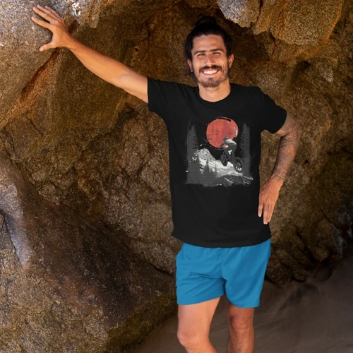 Mountain Biking Sunset T-Shirt - Adventure Tee