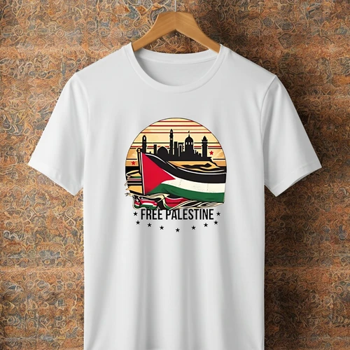 Free Palestine Boat & Skyline T-Shirt