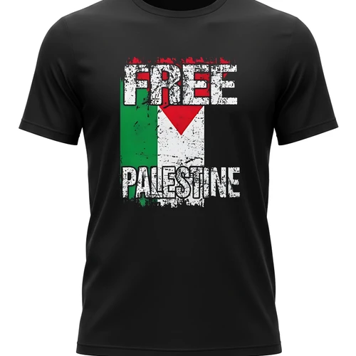 Distressed Free Palestine Flag T-Shirt - Solidarity Tee