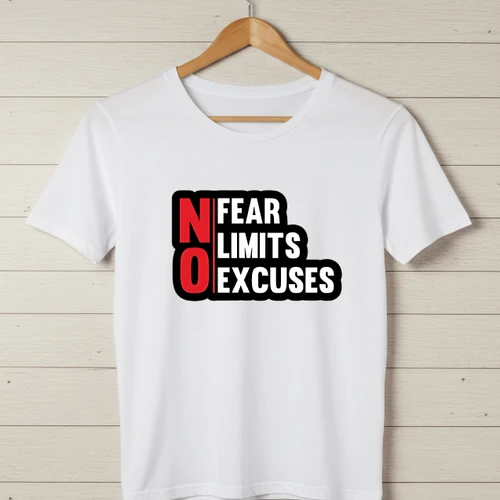 No Fear No Limits No Excuses T-Shirt - Motivational Tee