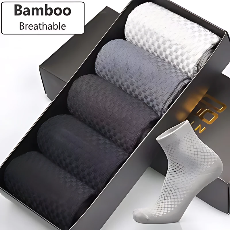 Anti-bacterial Men Bamboo Fiber Sport Socks 5 pair