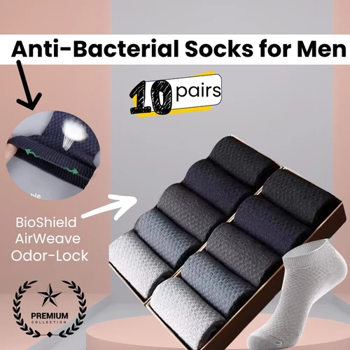 Anti-Bacterial Socks for Men 10 Pair (2box)
