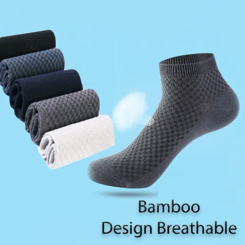 5 Pair Cotton Mash Socks Box With Multi Color