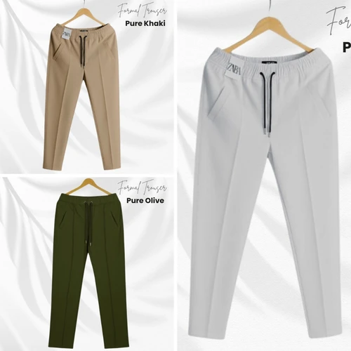 3 pies Premium Formal Khaki & Olive, white Trouser For man