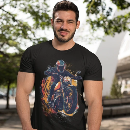 Motorcycle Rider T-Shirt - Biker Graphic Tee - Buy Online