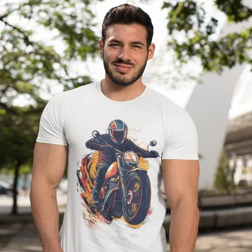 Motorcycle Rider T-Shirt - Biker Graphic Tee - Buy Online