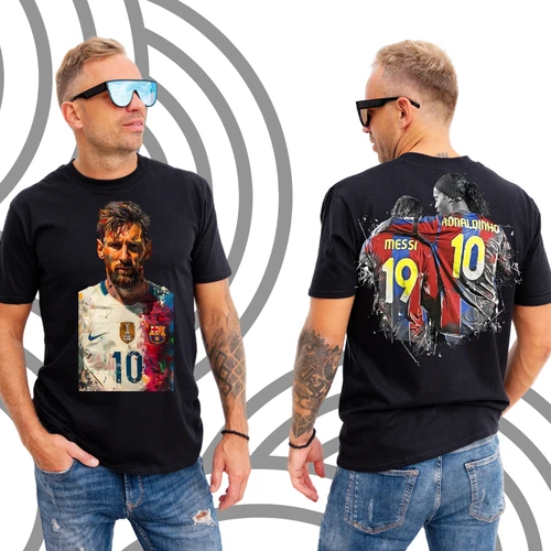 Premium Front & Back Design: Messi #10 & Messi/Ronaldinho Tee