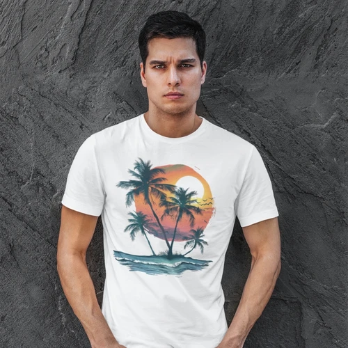 Tropical Sunset T-Shirt - Beach Vibes Tee
