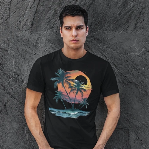 Tropical Sunset T-Shirt - Beach Vibes Tee