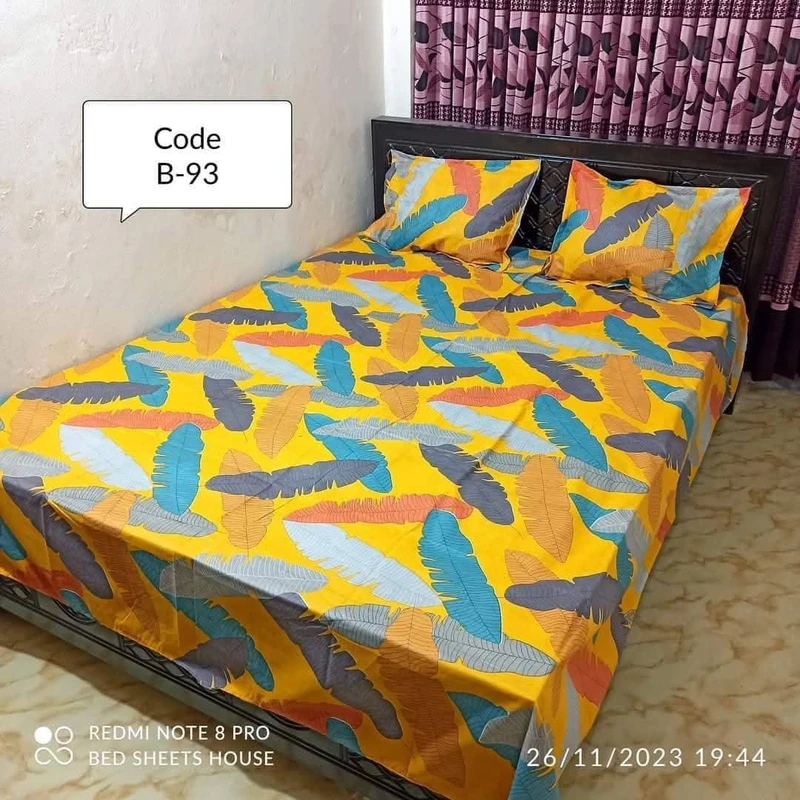 King Size Bedsheet Set With Two Pillow Cover