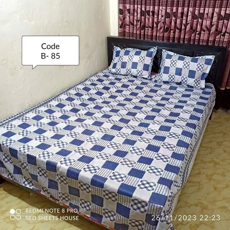 King Size Bedsheet Set With Two Pillow Covers - Bed Sheet