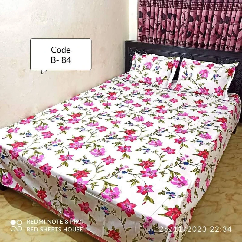 King Size Bedsheet Set With Two Pillow Covers - Bed Sheet