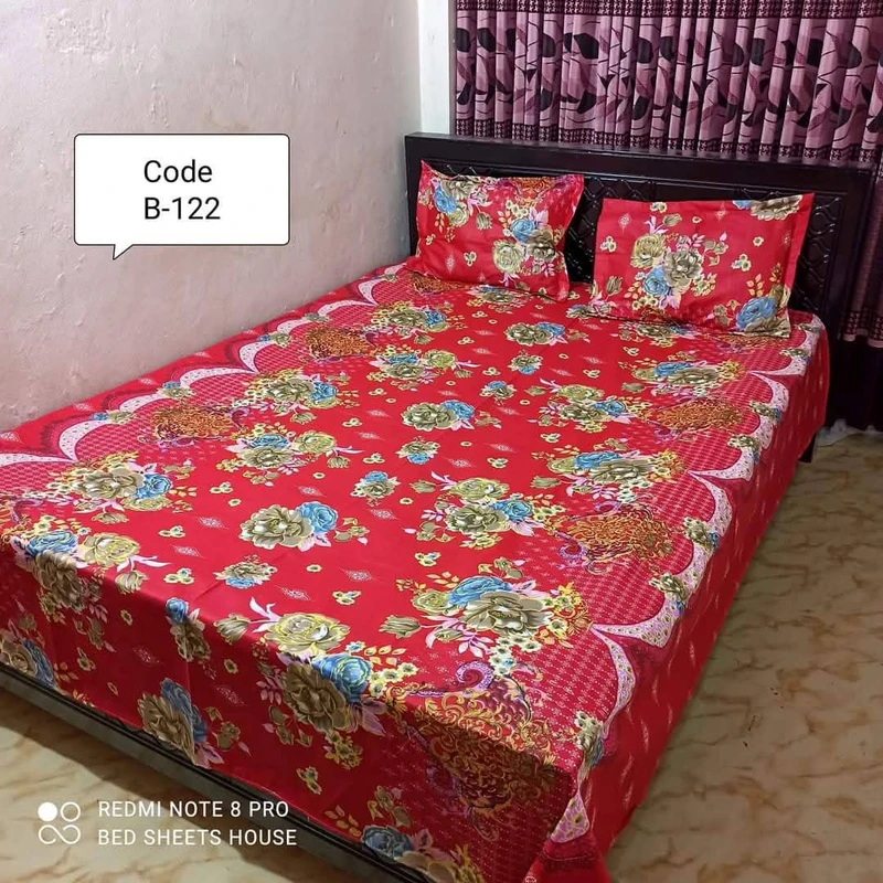 King Size Bedsheet Set With Two Pillow Covers