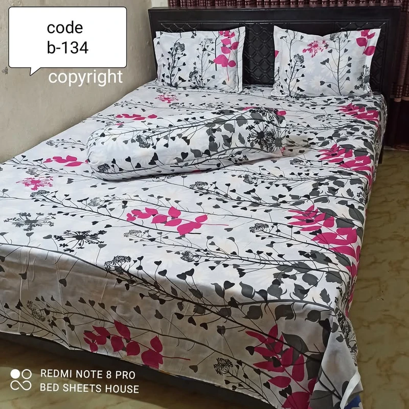 Premium King Size Bedsheet Set With Two Pillow Covers