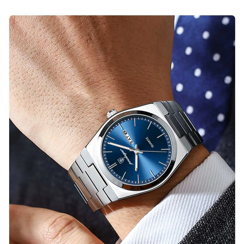POEDAGAR 930 Luxury Watch For Men Waterproof Luminous Date Week Stainless Steel Men Watch Casual Quartz Men's Watch- Watch For Men - Image 6