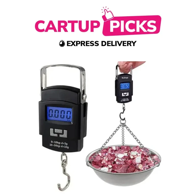 Digital Hanging Weight Scale - Weiheng Electronic Portable LCD Scale with Double Precision Hook for Luggage and Travel