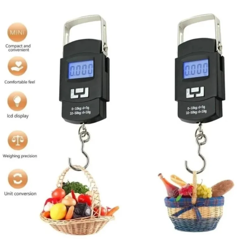 Digital Hanging Weight Scale - Weiheng Electronic Portable LCD Scale with Double Precision Hook for Luggage and Travel - Image 3