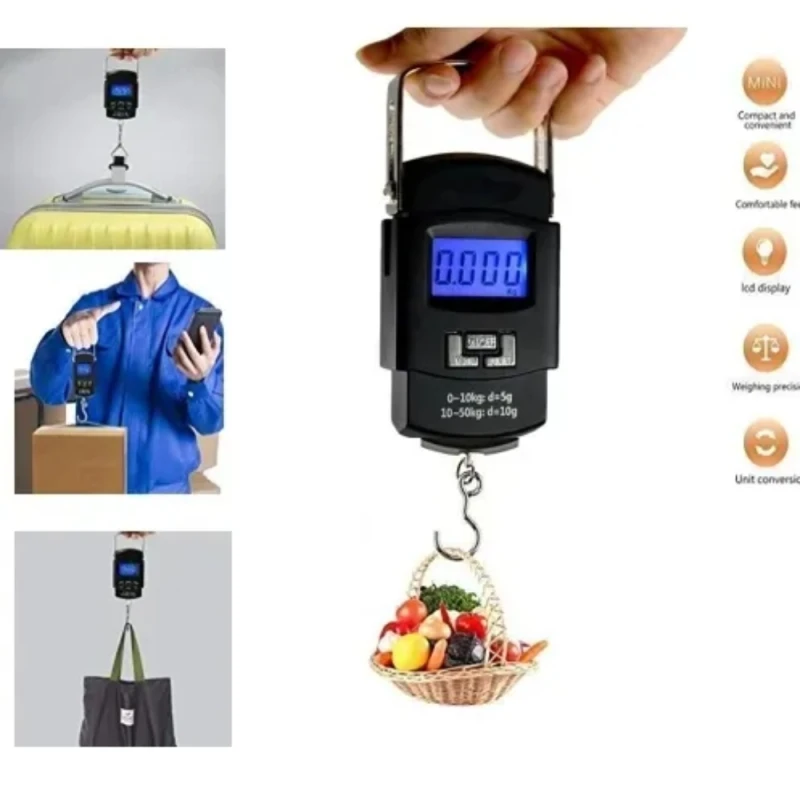 Digital Hanging Weight Scale - Weiheng Electronic Portable LCD Scale with Double Precision Hook for Luggage and Travel - Image 4