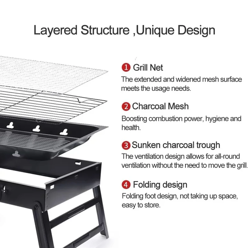 Stainless Steel Folding BBQ & Grill Stove - Image 4