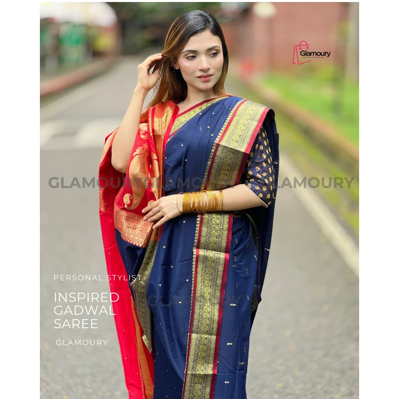 Inspired Gadwall saree_blue - Image 3