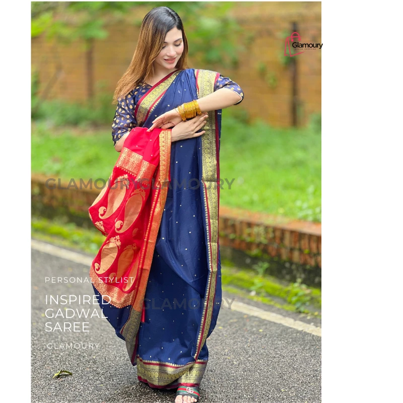 Inspired Gadwall saree_blue - Image 4