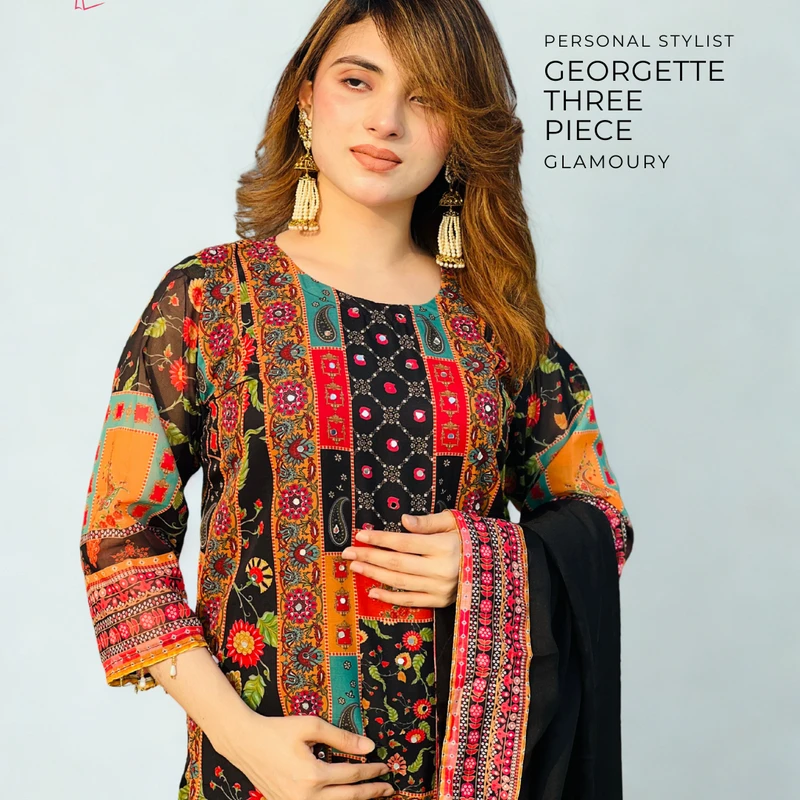 Georgette Readymade Three Piece