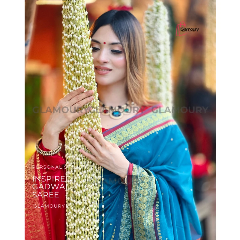 Inspired Gadwall saree_seablue