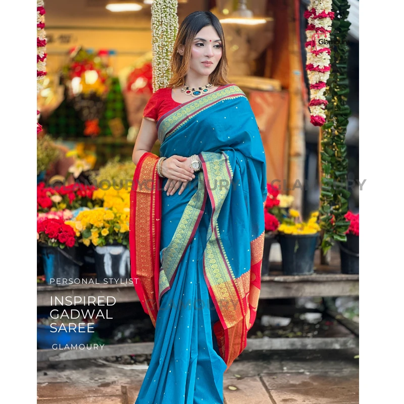 Inspired Gadwall saree_seablue