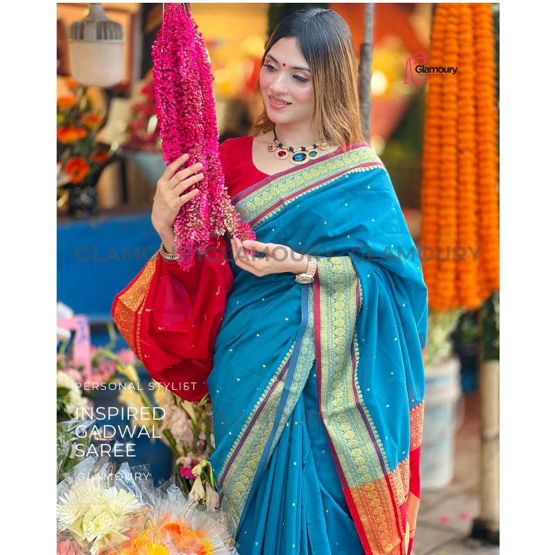 Inspired Gadwall saree_seablue - Image 3