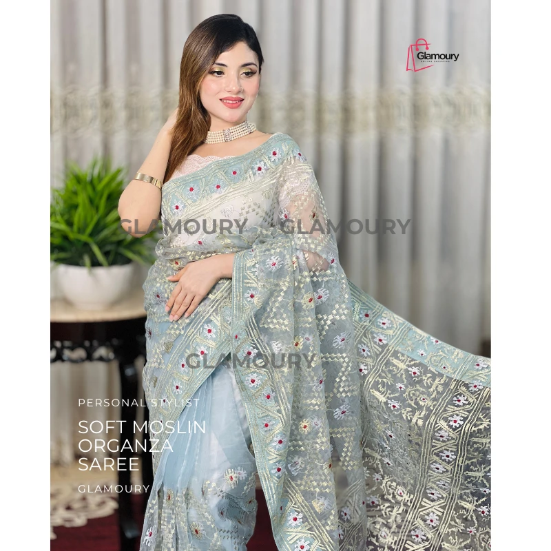 Soft Moslin Organza_skyblue