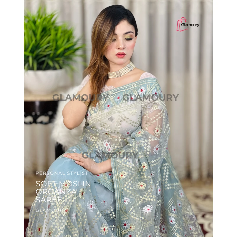 Soft Moslin Organza_skyblue - Image 3