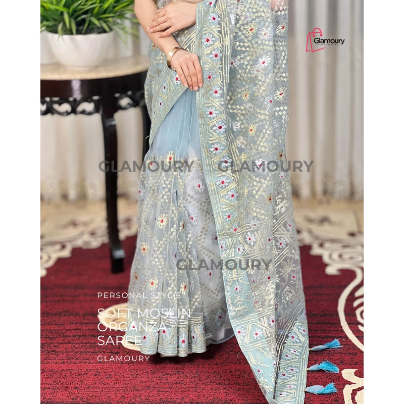 Soft Moslin Organza_skyblue - Image 4