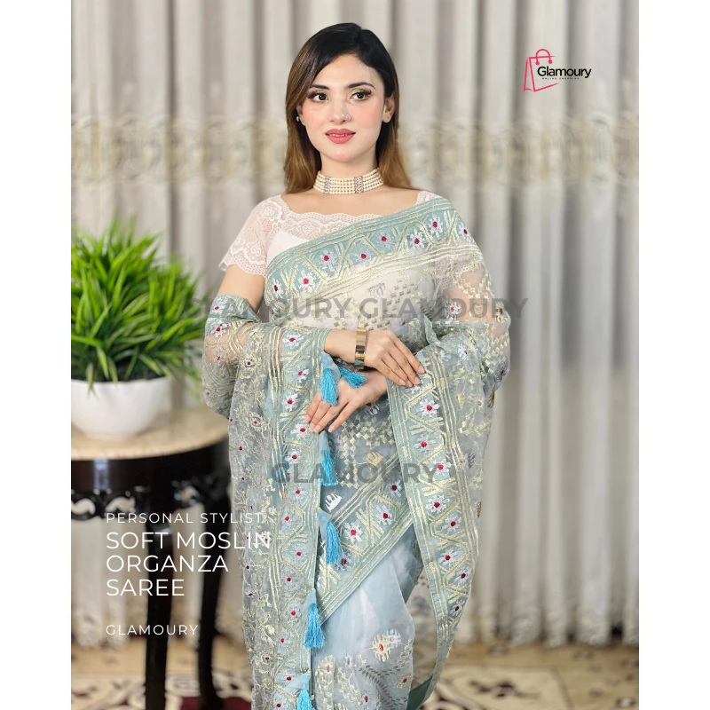 Soft Moslin Organza_skyblue - Image 5