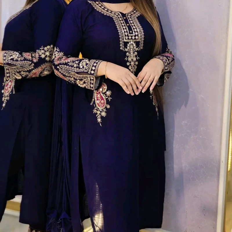 Sequence Embroidery Three Piece