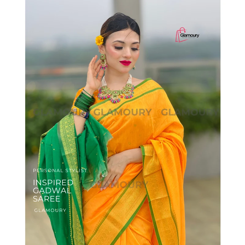 Inspired Gadwall saree_Yellow - Image 3