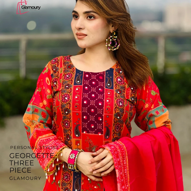 Georgette Readymade Three Piece_2