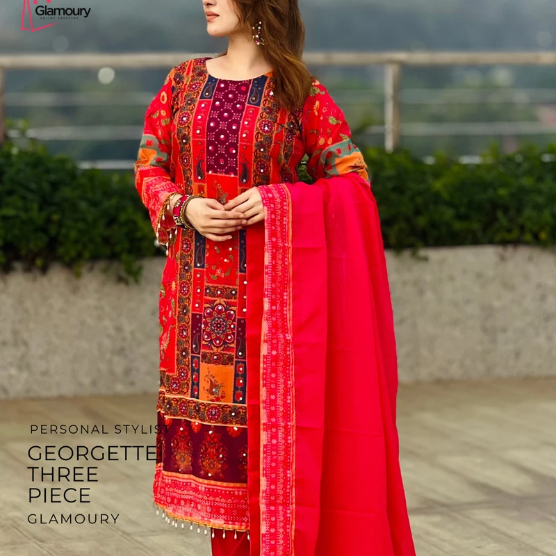 Georgette Readymade Three Piece_2